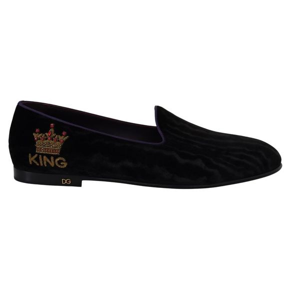 Dolce & Gabbana | Shoes | Dolce Gabbana Black Velvet Crown  display picture 1